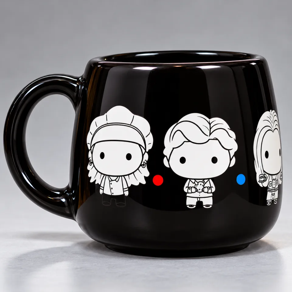 CANECA FRIENDS PRETA – PERSONAGENS CHIBI