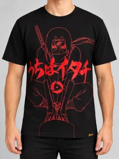 CAMISETA TAM G NARUTO SHIPPUDEN – ITACHI UCHIHA – PRETA – PITICAS