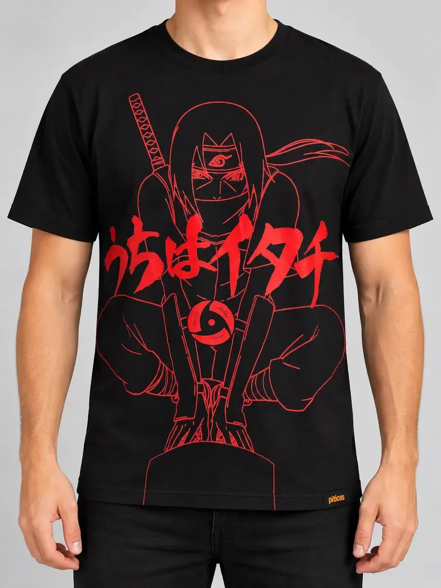 CAMISETA TAM G NARUTO SHIPPUDEN – ITACHI UCHIHA – PRETA – PITICAS