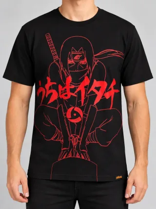 CAMISETA TAM GG NARUTO SHIPPUDEN – ITACHI UCHIHA – PRETA – PITICAS